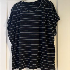 Banana Republic Navy Striped Short Sleeve Tee